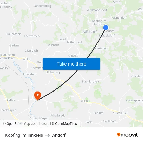 Kopfing Im Innkreis to Andorf map