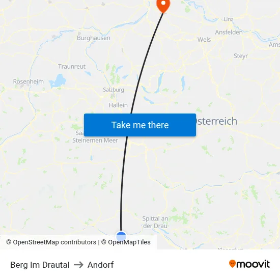 Berg Im Drautal to Andorf map