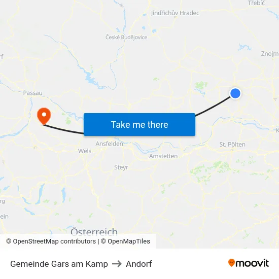 Gemeinde Gars am Kamp to Andorf map
