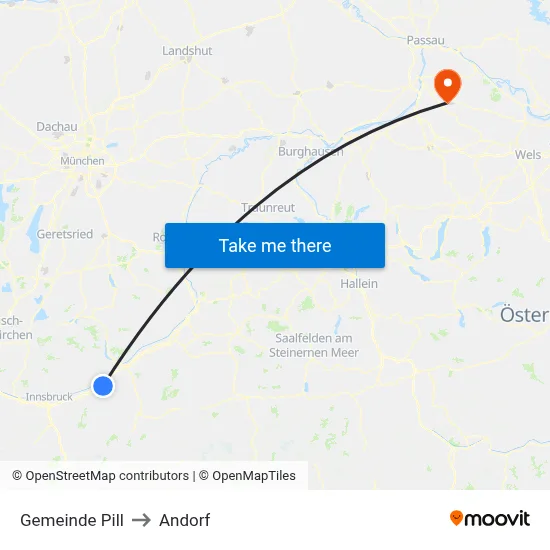 Gemeinde Pill to Andorf map