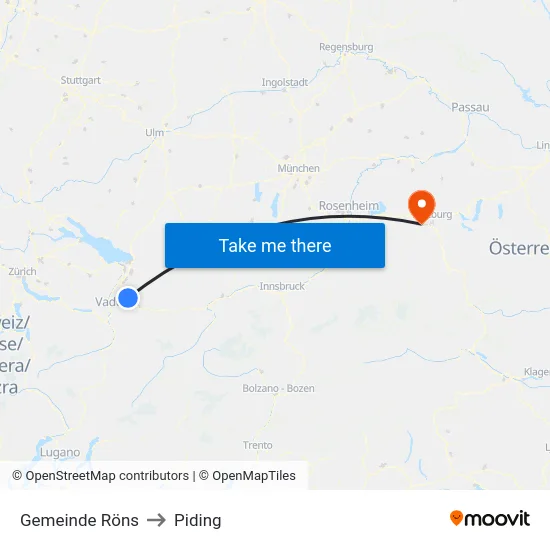 Gemeinde Röns to Piding map