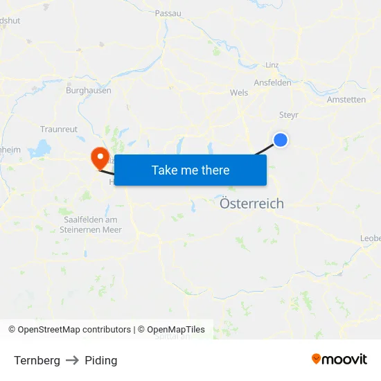Ternberg to Piding map