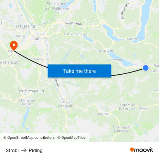 Strobl to Piding map