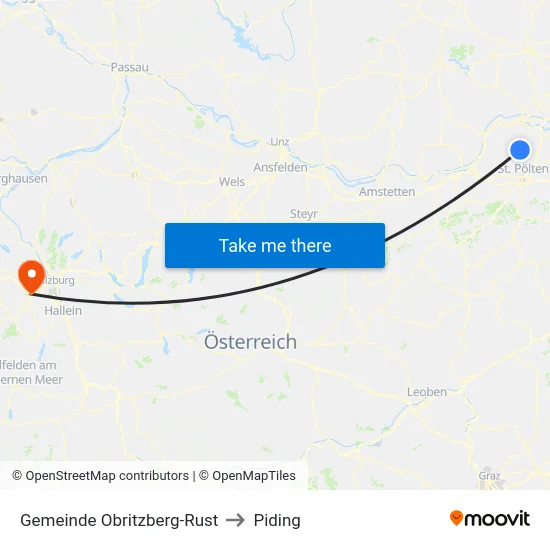 Gemeinde Obritzberg-Rust to Piding map