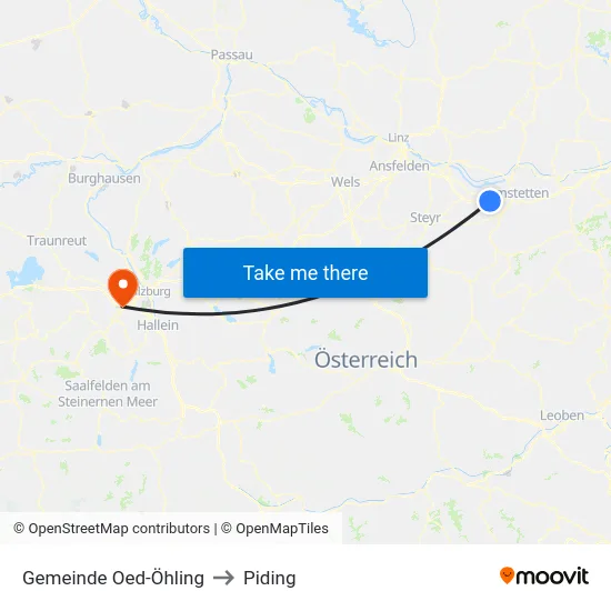 Gemeinde Oed-Öhling to Piding map