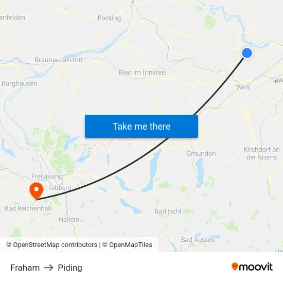 Fraham to Piding map