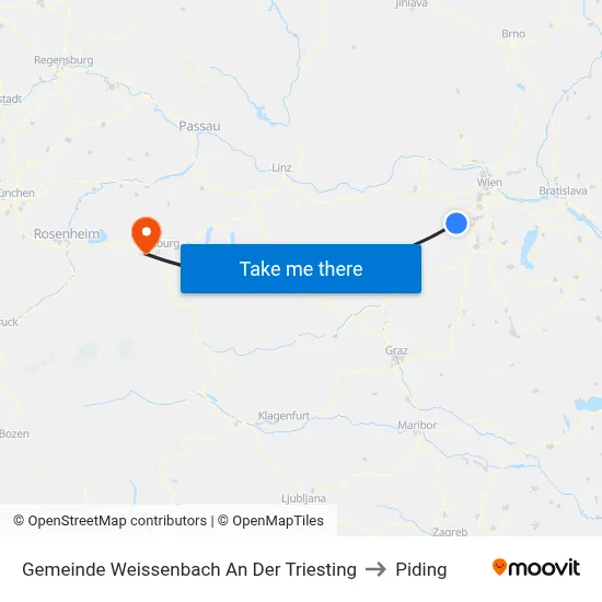 Gemeinde Weissenbach An Der Triesting to Piding map
