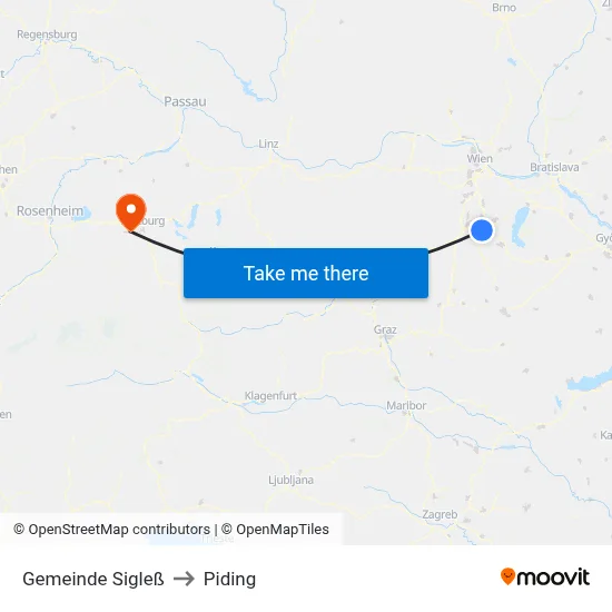Gemeinde Sigleß to Piding map
