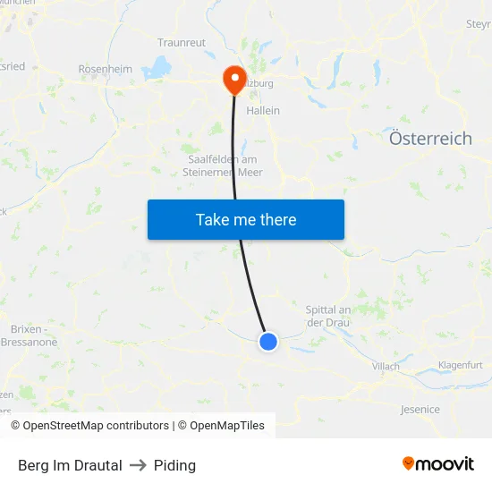 Berg Im Drautal to Piding map
