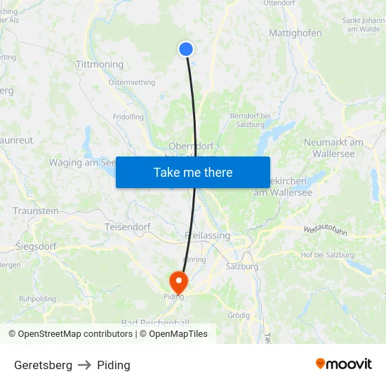 Geretsberg to Piding map
