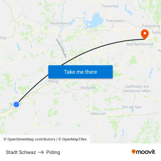 Stadt Schwaz to Piding map