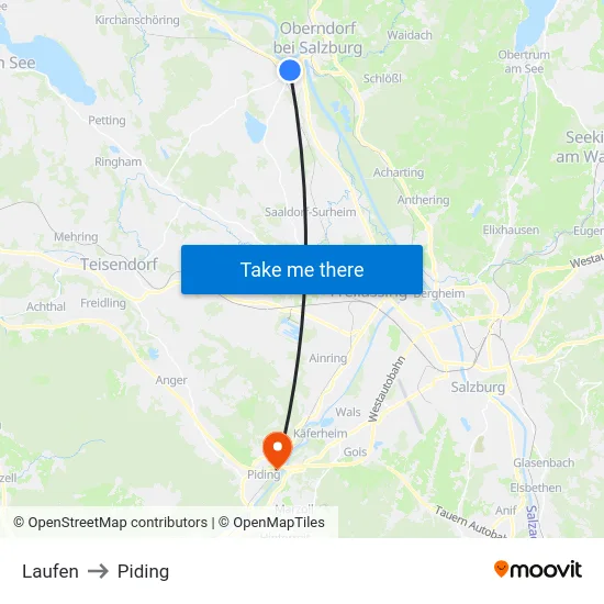 Laufen to Piding map