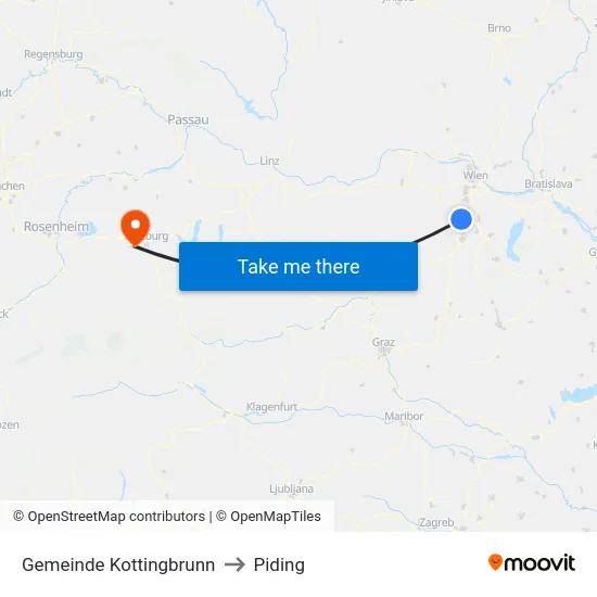 Gemeinde Kottingbrunn to Piding map
