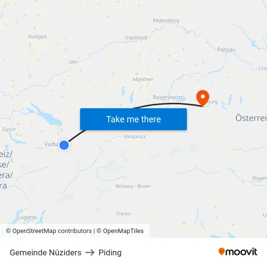 Gemeinde Nüziders to Piding map