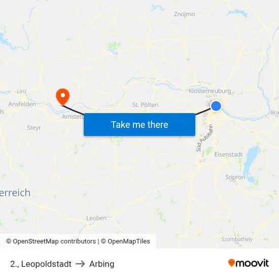 2., Leopoldstadt to Arbing map