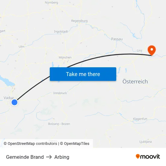 Gemeinde Brand to Arbing map