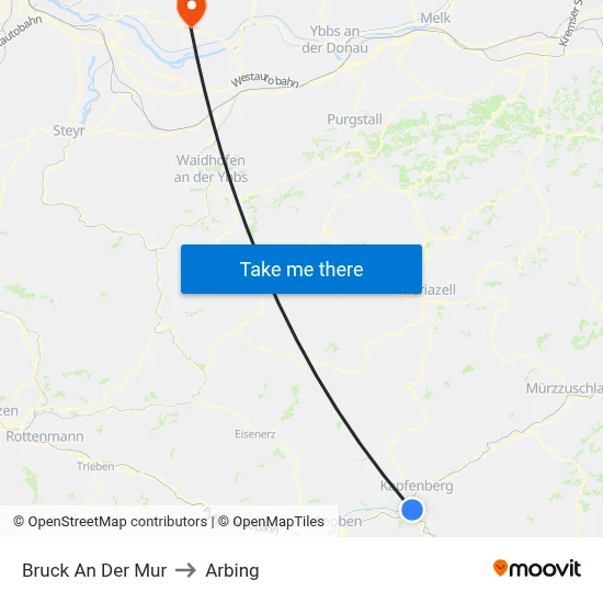 Bruck An Der Mur to Arbing map