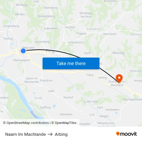 Naarn Im Machlande to Arbing map