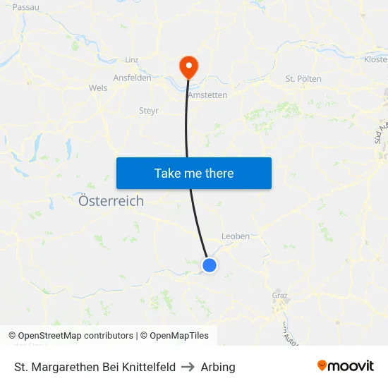 St. Margarethen Bei Knittelfeld to Arbing map