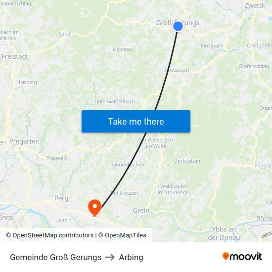 Gemeinde Groß Gerungs to Arbing map