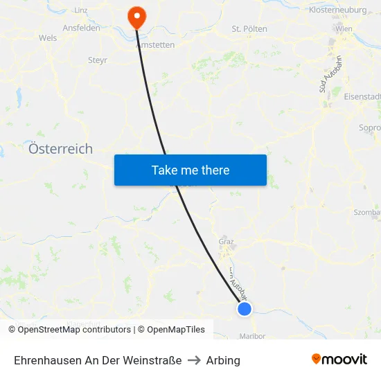 Ehrenhausen An Der Weinstraße to Arbing map