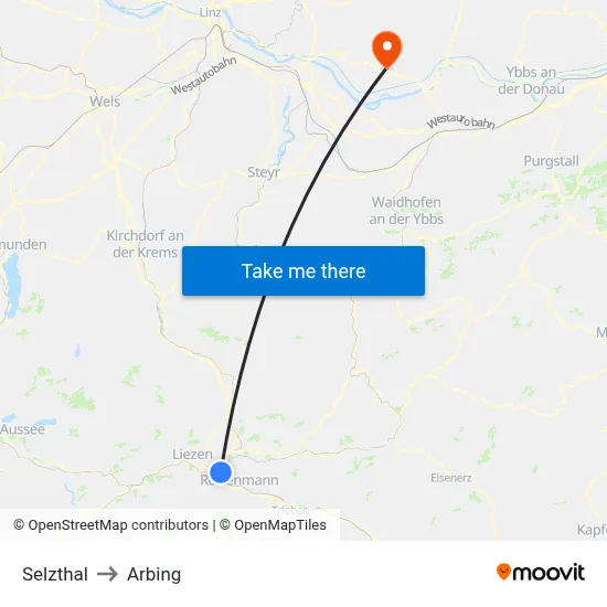 Selzthal to Arbing map