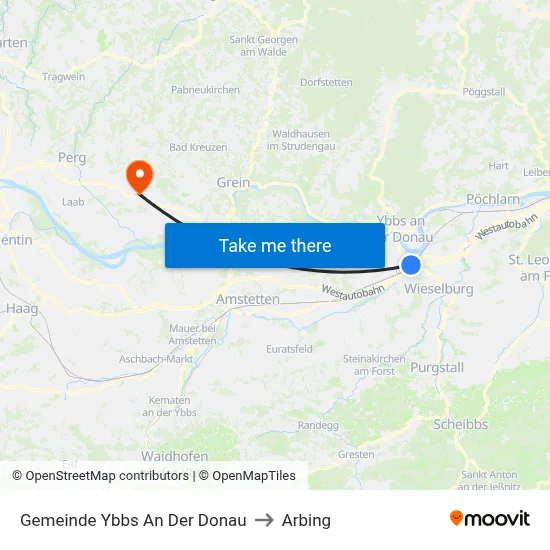 Gemeinde Ybbs An Der Donau to Arbing map