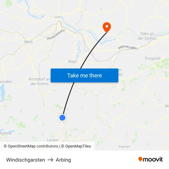 Windischgarsten to Arbing map