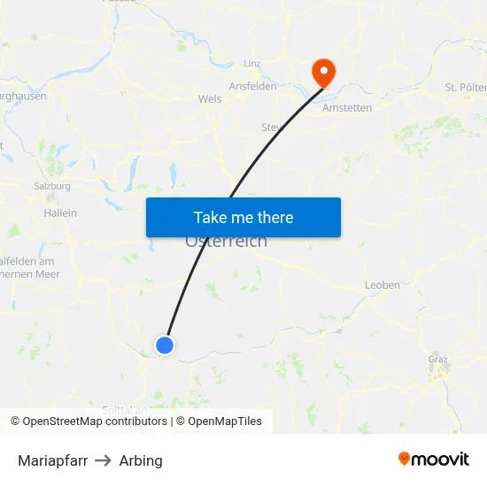 Mariapfarr to Arbing map