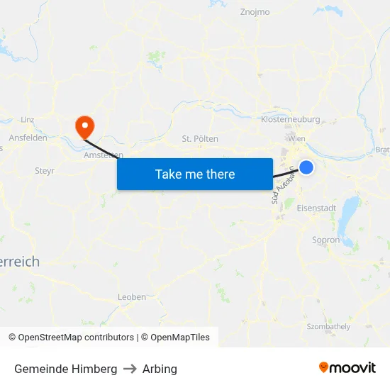 Gemeinde Himberg to Arbing map