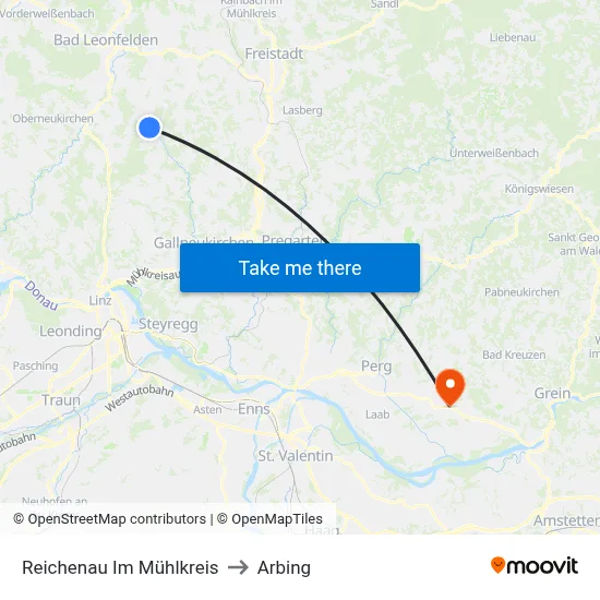 Reichenau Im Mühlkreis to Arbing map
