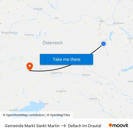 Gemeinde Markt Sankt Martin to Dellach Im Drautal map
