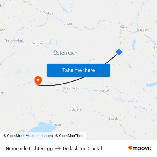 Gemeinde Lichtenegg to Dellach Im Drautal map