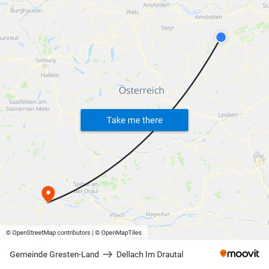Gemeinde Gresten-Land to Dellach Im Drautal map
