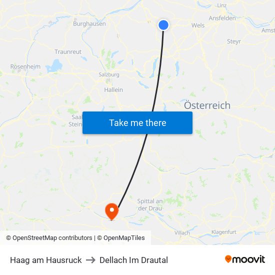 Haag am Hausruck to Dellach Im Drautal map