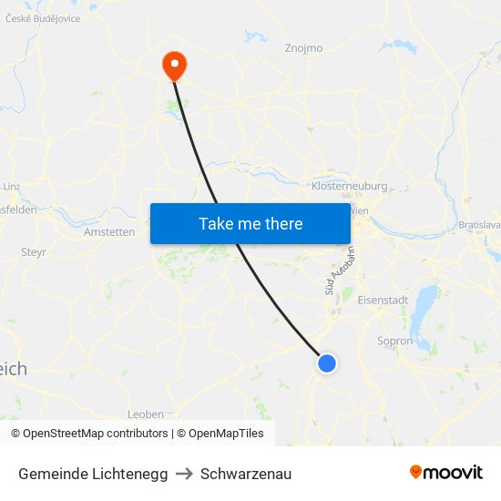 Gemeinde Lichtenegg to Schwarzenau map