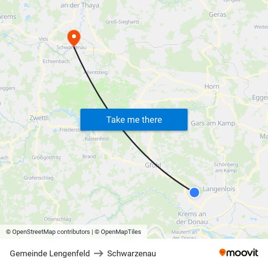 Gemeinde Lengenfeld to Schwarzenau map