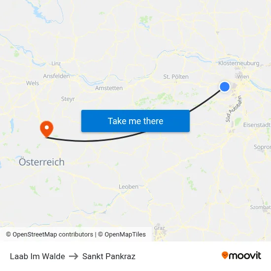 Laab Im Walde to Sankt Pankraz map