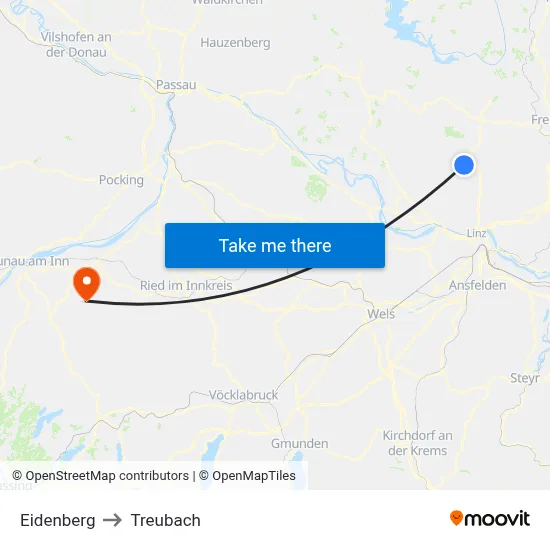 Eidenberg to Treubach map