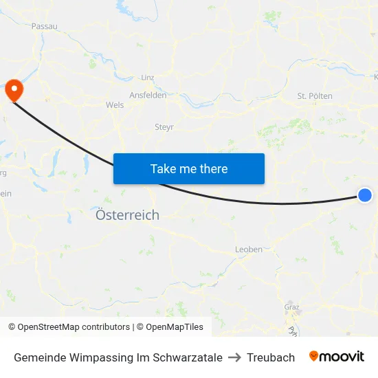 Gemeinde Wimpassing Im Schwarzatale to Treubach map