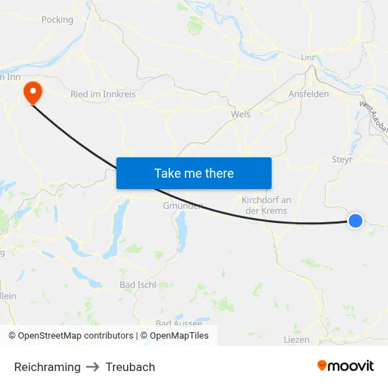 Reichraming to Treubach map