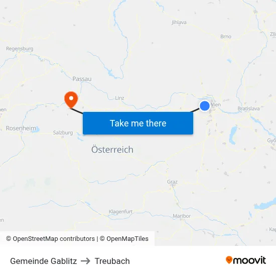 Gemeinde Gablitz to Treubach map