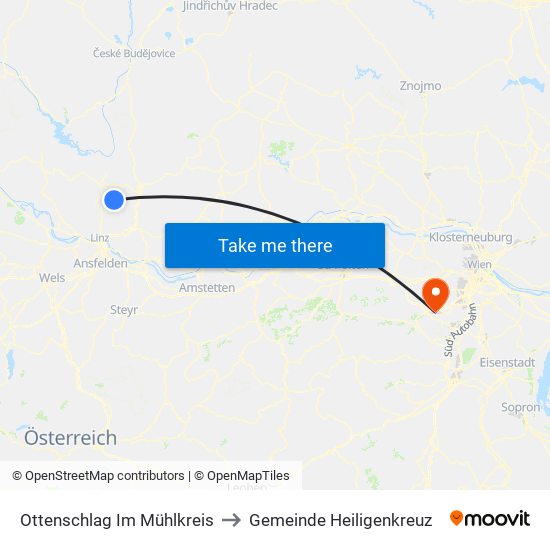 Ottenschlag Im Mühlkreis to Gemeinde Heiligenkreuz map