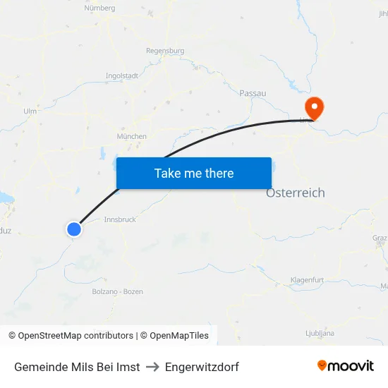 Gemeinde Mils Bei Imst to Engerwitzdorf map