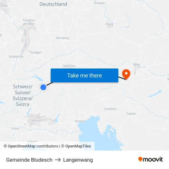 Gemeinde Bludesch to Langenwang map