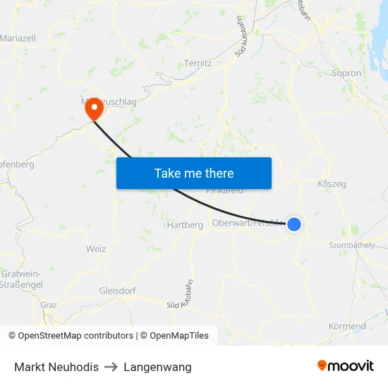 Markt Neuhodis to Langenwang map