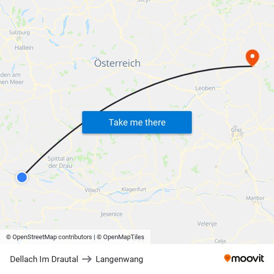 Dellach Im Drautal to Langenwang map