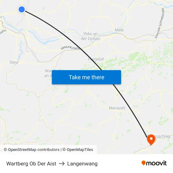Wartberg Ob Der Aist to Langenwang map