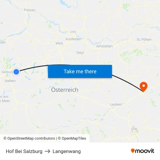 Hof Bei Salzburg to Langenwang map