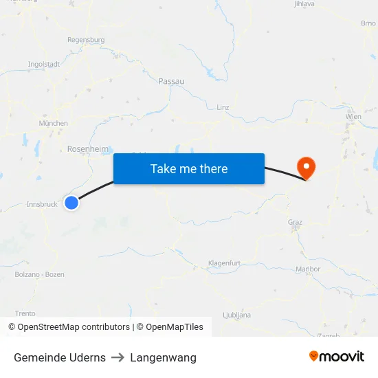 Gemeinde Uderns to Langenwang map